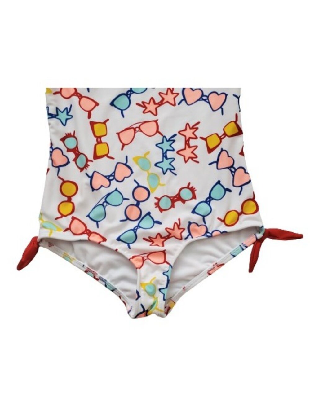 LANDS' END Girls White/Multicolor Sunglasses Print One-Piece Swimsuit Size 7+ - Picture 4 of 11